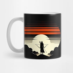 Minimalistic Medival Archer Sunset Mug